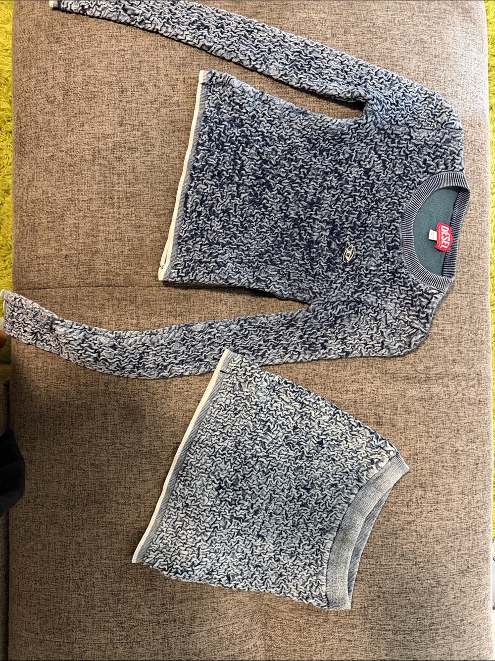 Diesel Blue Marled Crewneck Sweater and Skirt Set